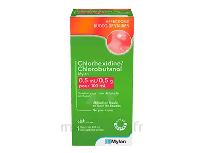 Chlorhexidine/chlorobutanol Mylan 0,5 Ml/0,5 G Pour 100 Ml, Solution Pour Bain De Bouche En Flacon à Sassenage